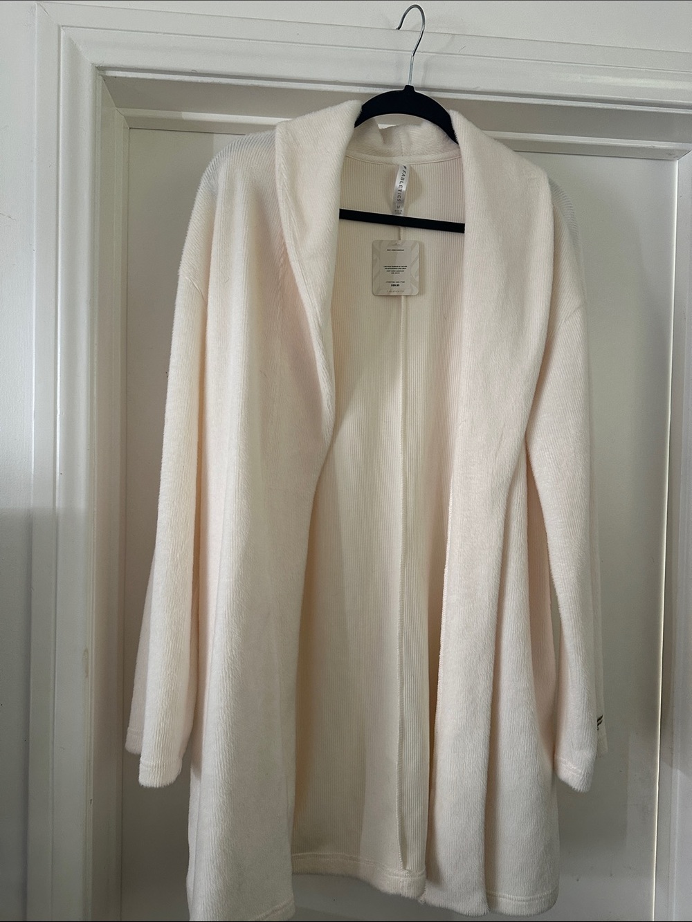 Fabletics Cozy Open-Front Cream Women's Cardigan